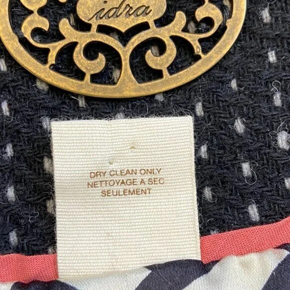 Anthropologie| Idra Black Dot Wool Blend Coat | Sz 8 Ruffle - Picture 10 of 10